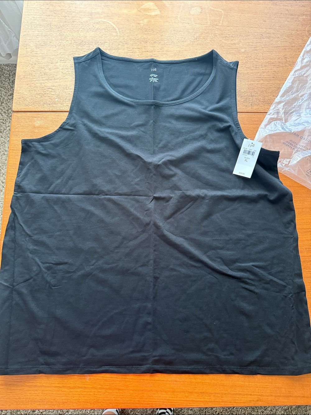 J. Jill Black Pima-Stretch Knit Tank
